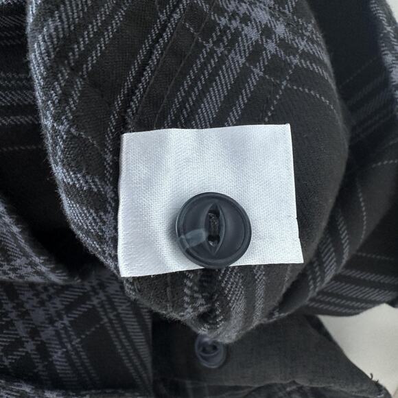 Howler Brothers Shirt Mens Medium Black Gray Quintana Quilted Flannel Plaid - Picture 11 of 11